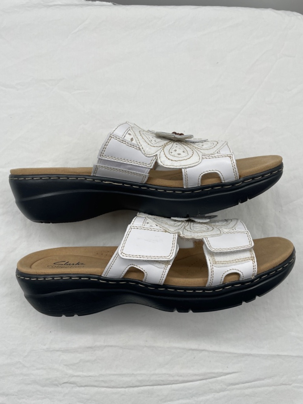 NEW! Clarks Merliah Belle Leather Wedge Sandals. 10M. - Picture 12 of 16